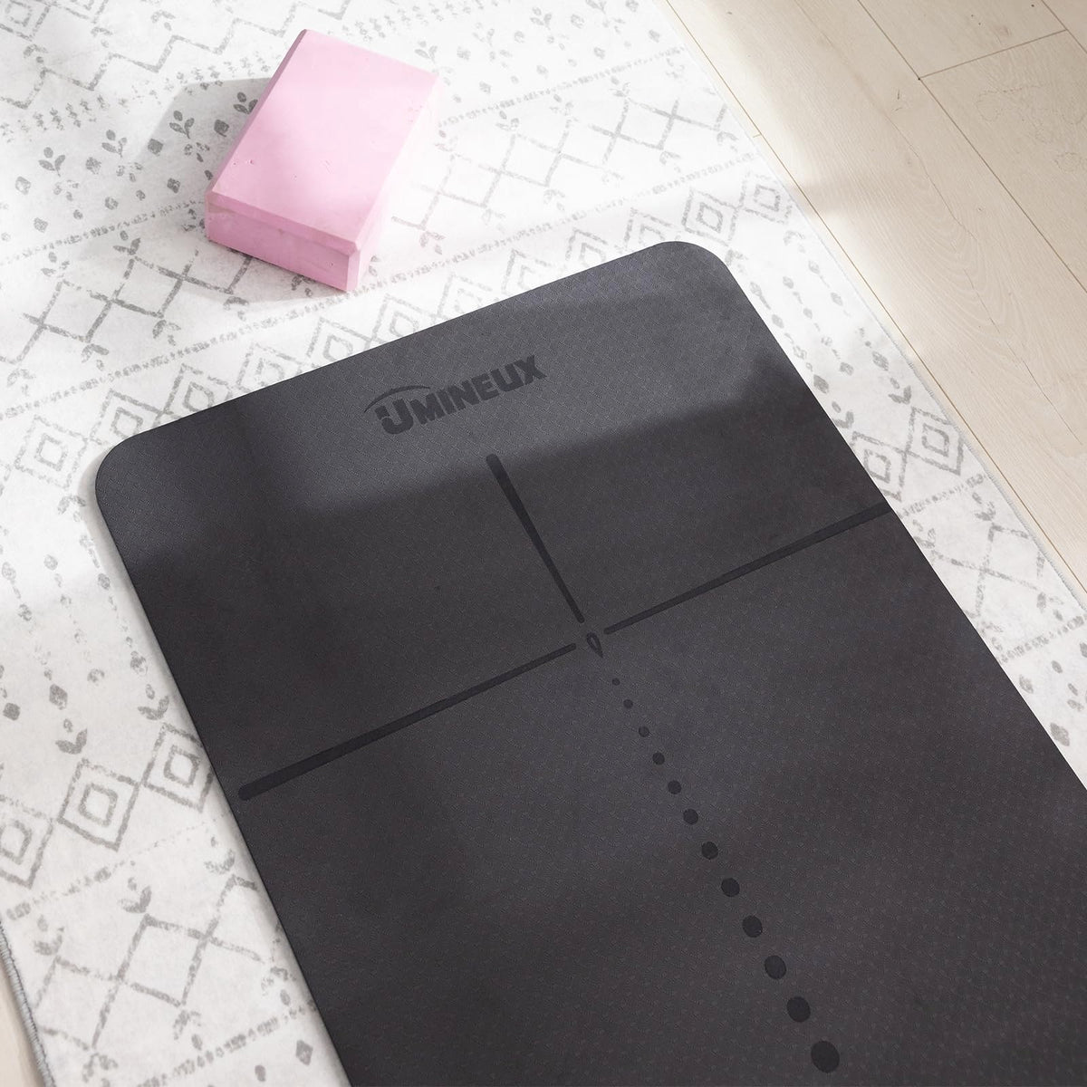 Yoga Mat for Women Men (72"x24"x2/5" / Glacier Gray & Jet Black)