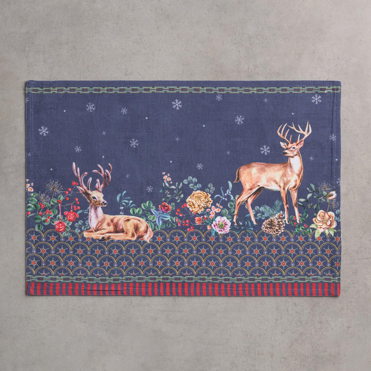 Placemats Set of 4 Reusable 100% Cotton (035 - Christmas Joy / 13" X 19" (Pack of 4))