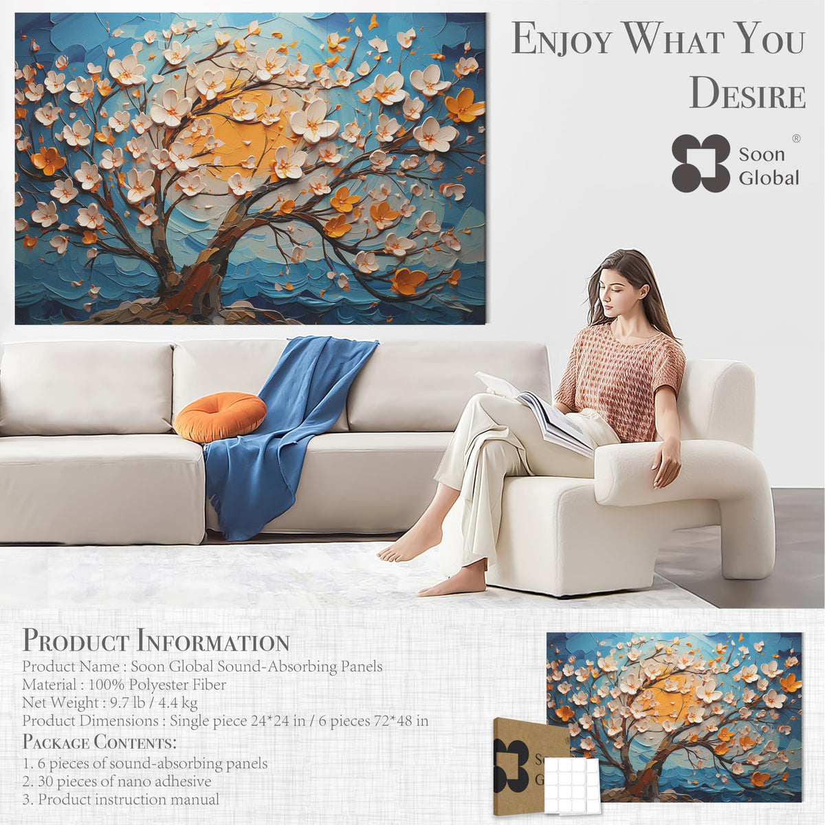 Acoustic Wall Panels (72 X 48 Inches / Canvas)