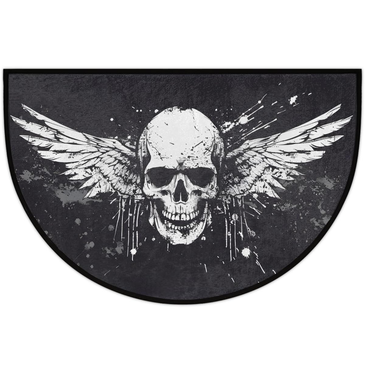 Half Round Door Mat Halloween White Skull Non (F 06)