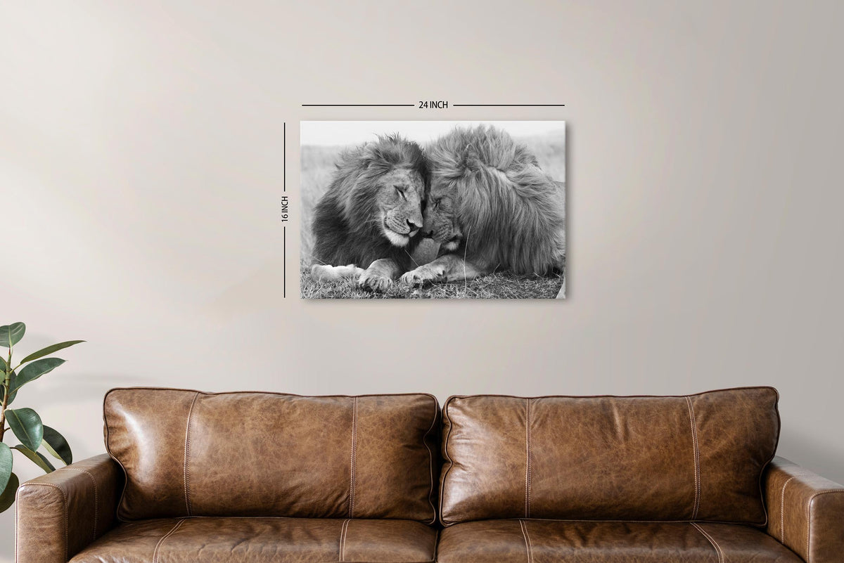 Lion Canvas Wall Art Black and White Lioness Pictures Bathroom Decor Minimalist Wild Animals Poster Prints Painting Grey Portrait Artwork for Living Room Office Decorations 16x24" (24"L x 16"W / BKLION)