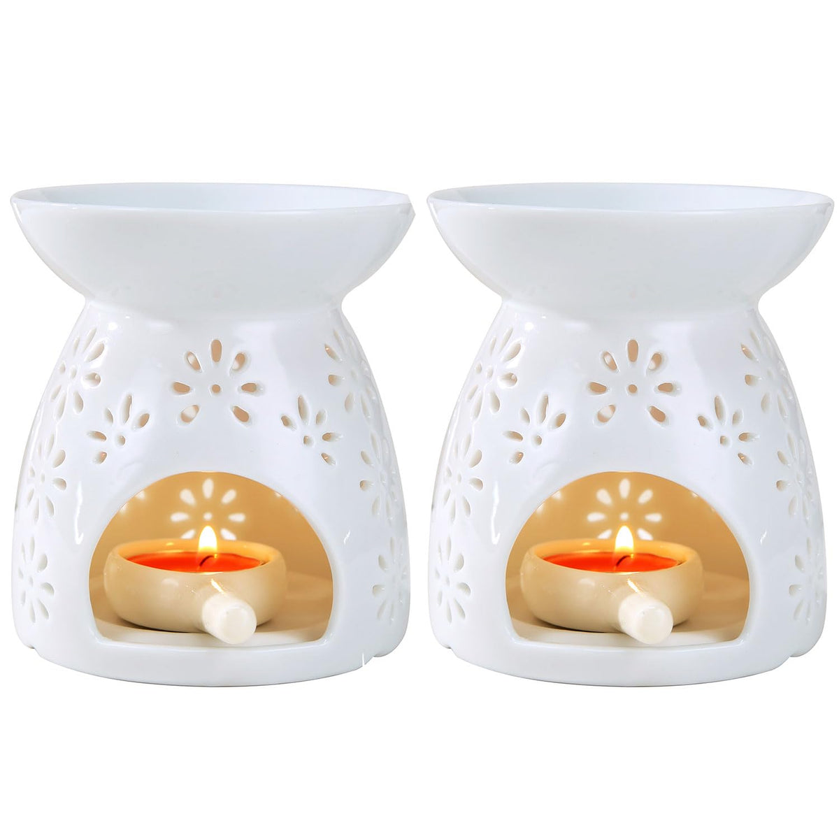 Ceramic Tea Light Candle Holder Set of 2 (Tea Light Candle Holder X 2)