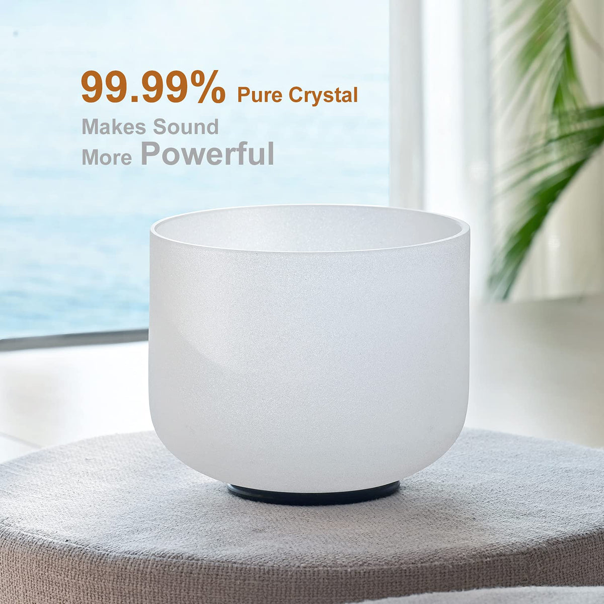 Crystal Singing Bowl White 8 Inch G Note 440HZ Throat Chakra (8 Inch G / white 8G)