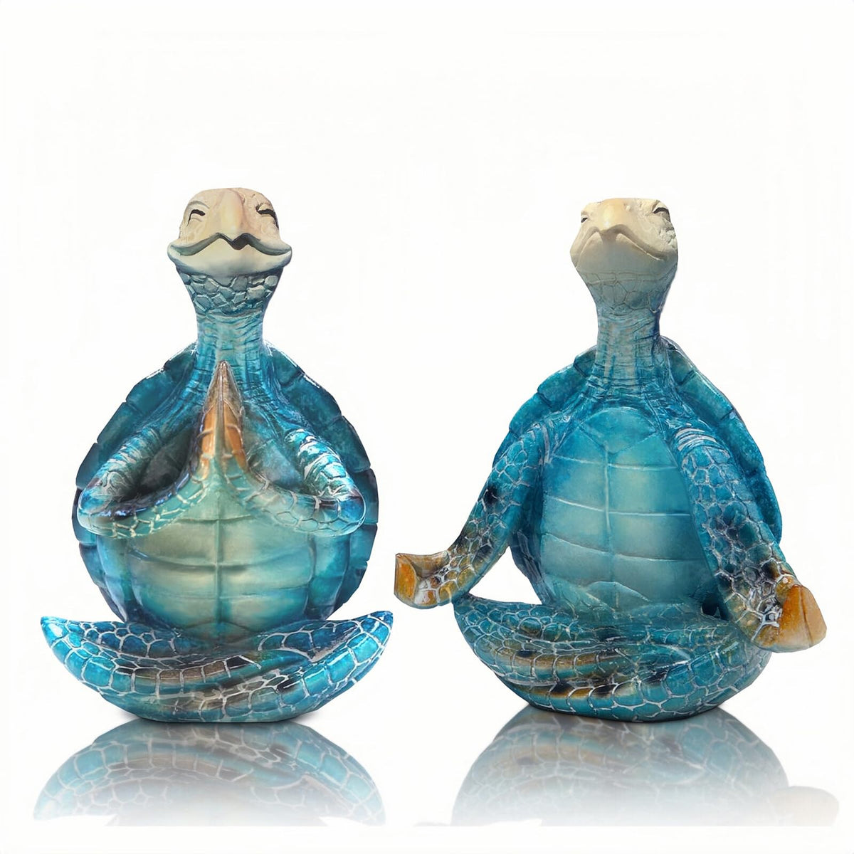 2 Pack Yoga Sea Turtle Figurines (Blue)