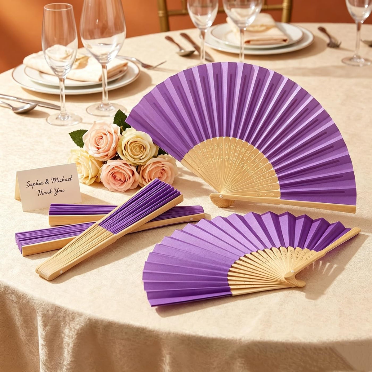 Paper Hand Fans (Colorful 48pcs)
