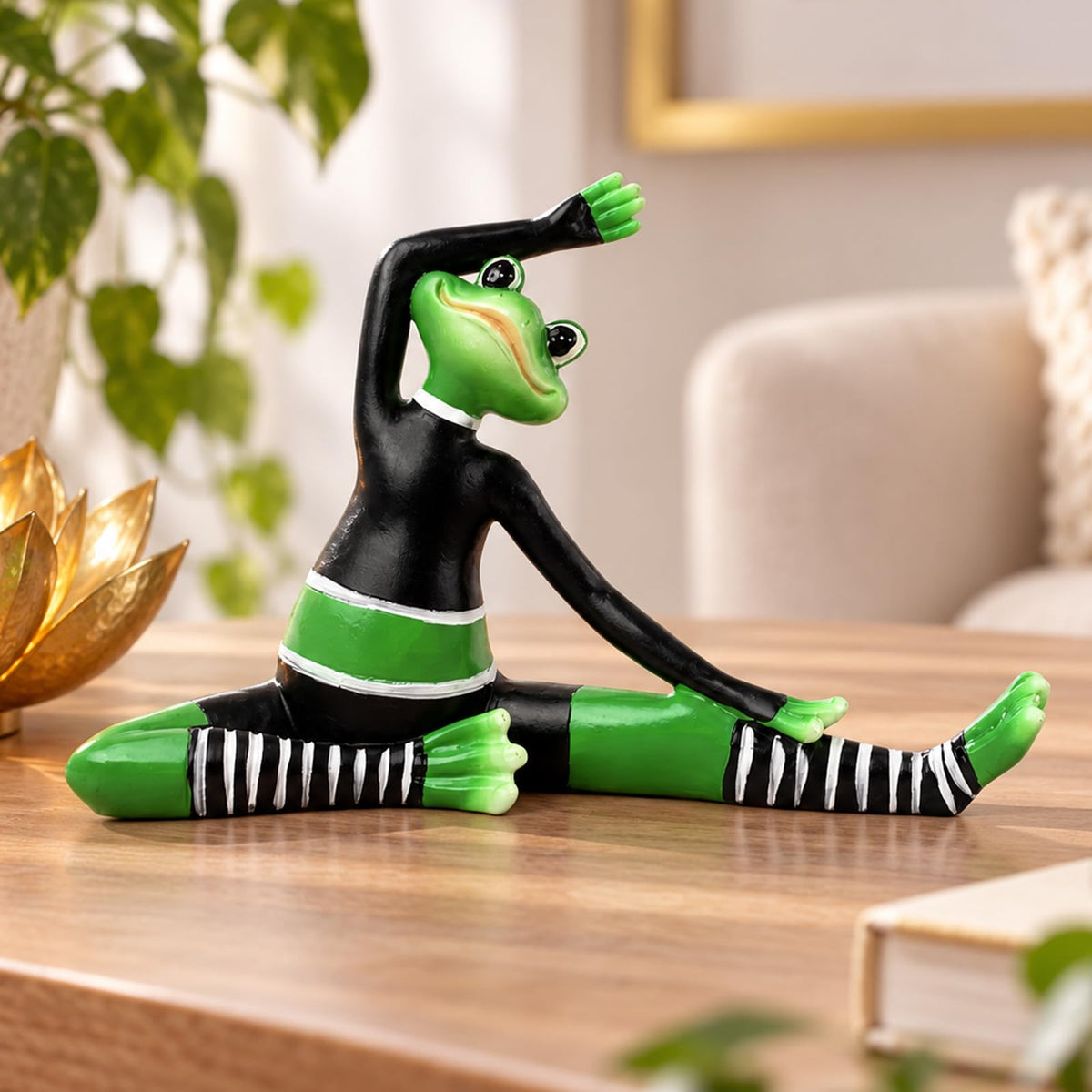 Funny Yoga Frog Statue Zen Animal Figurine (Yoga)