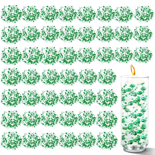 50 PCS Artificial Floating Beads for Centerpieces Vases (Dark Green / 8+3mm(50pcs))