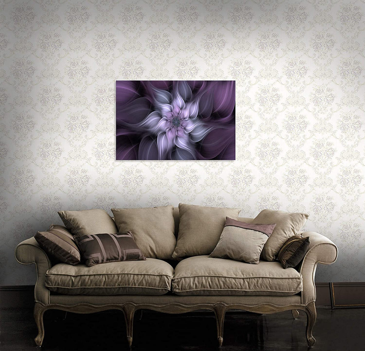1 Panel Bauhinia Chinese Redbud Purple Flower Plant Botany Picture Flower Artwork Oil Painting on Canvas Stretched and Framed 12x18 inch Print Home Decor Living Room Bedroom Wall Art Hanging (18"L x 12"W / Purple Flower)
