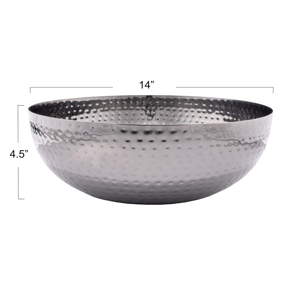 Round Hammered Metal Bowl (Oxidized Silver)
