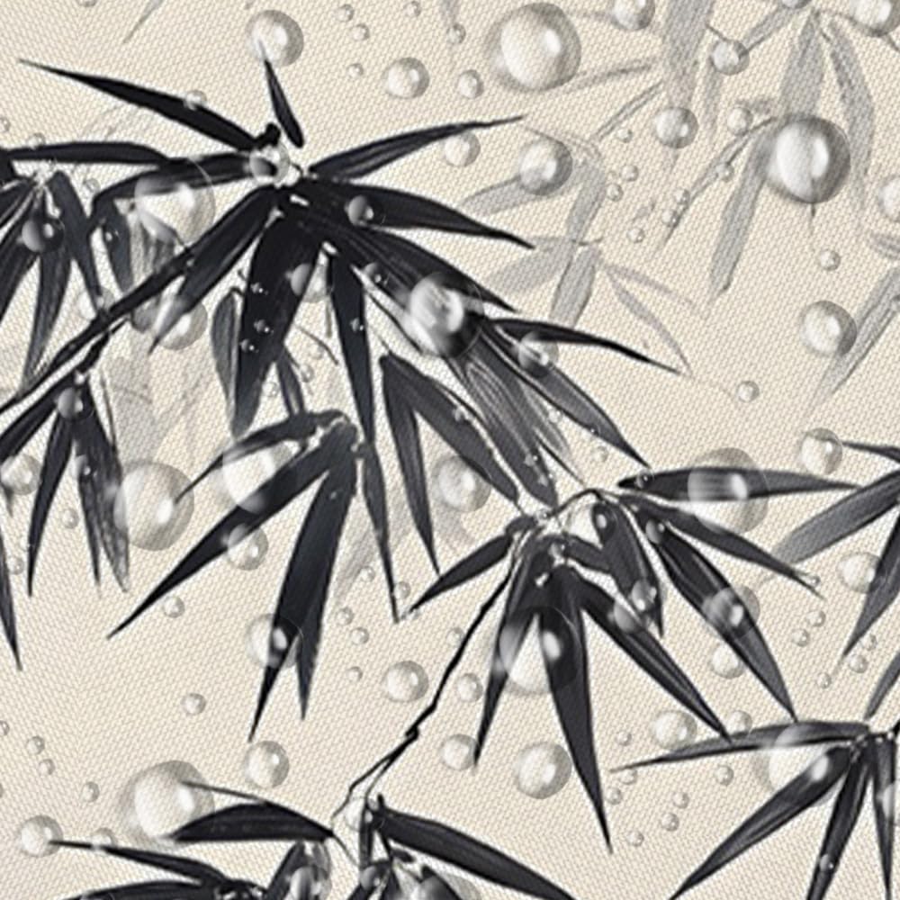 Bamboo Shower Curtain Japanese Mountain Traditional Asian Style with Black and White Ink Painting Oriental Zen Bathroom Decor Polyester Curtains with Hooks (Grey / 70"W x 82"L (Pack of 1))