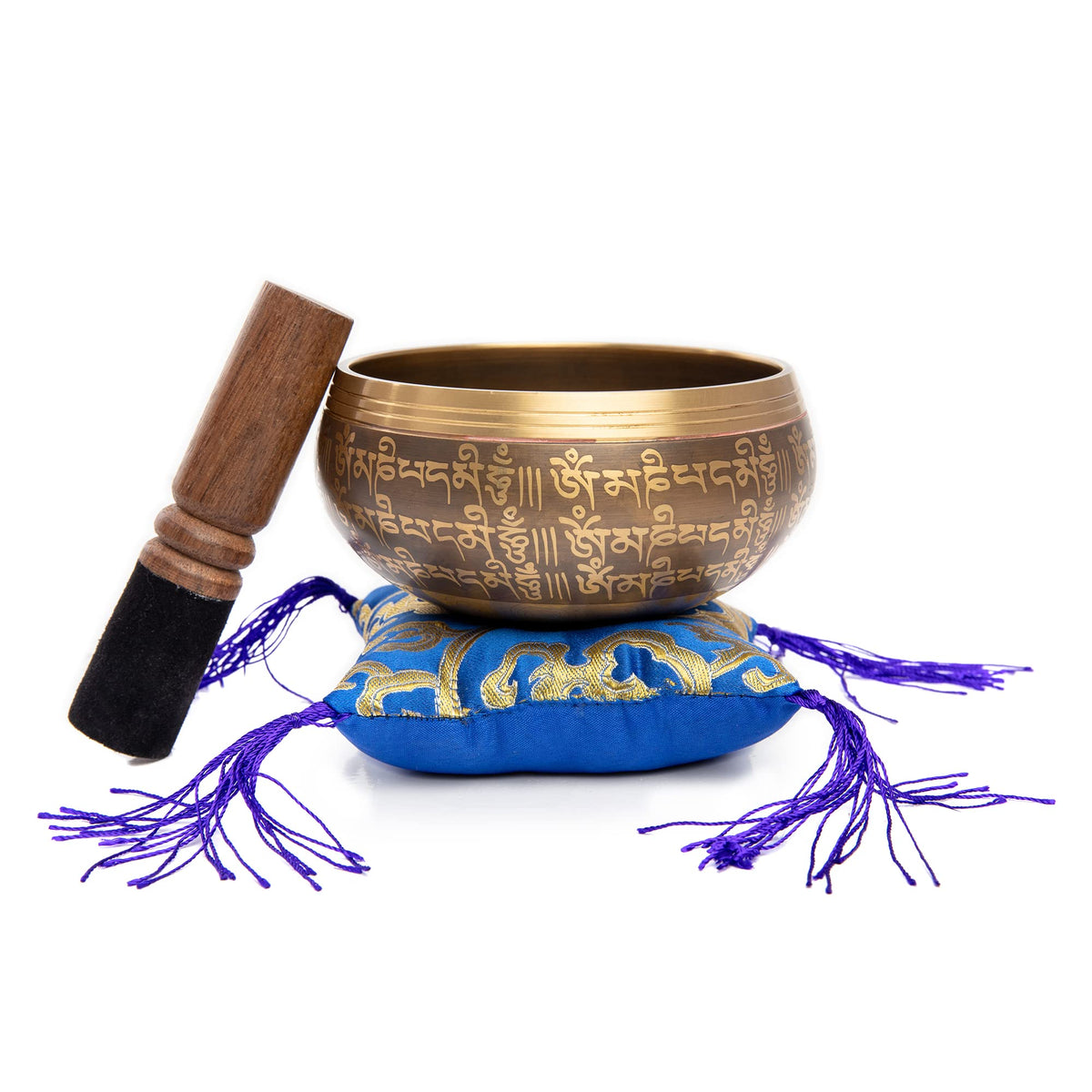 Tibetan Singing Bowl Set (Brown - Blue / 4 Inches)