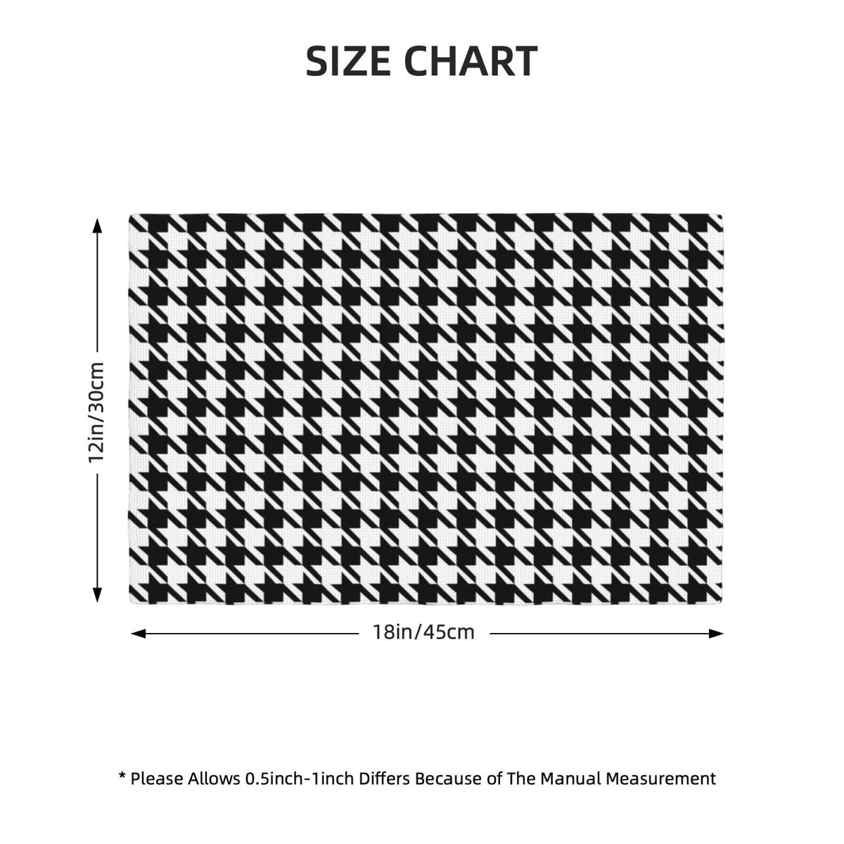 Placemats Houndstooth Place Mat Set of 6 Pieces Heat (6PCS / Houndstooth)