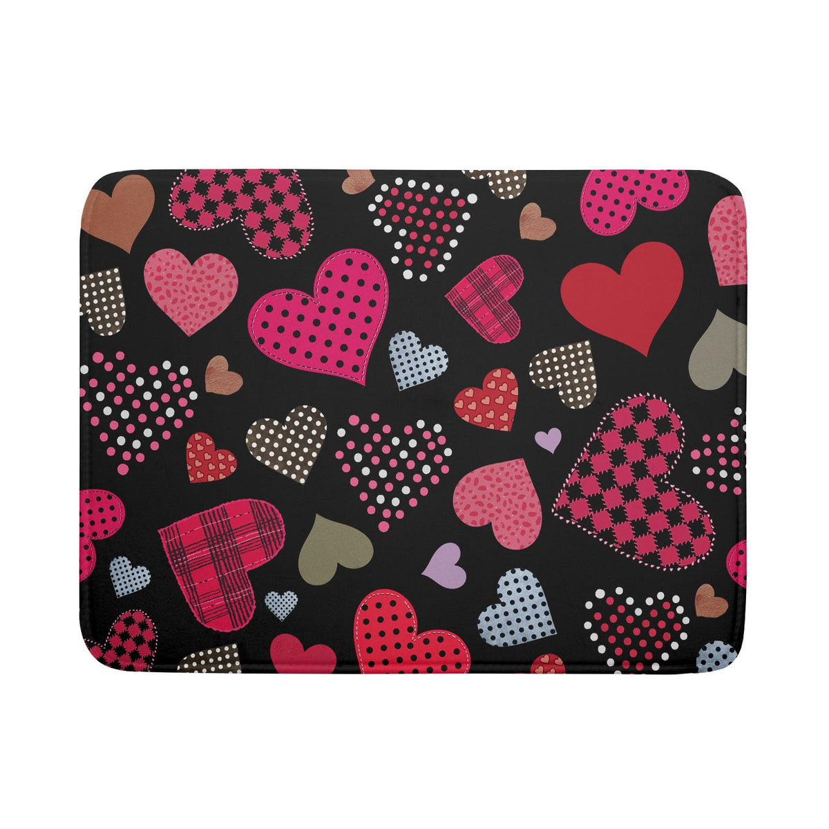 Happy Valentine's Day Black Dish Drying Mat for Kitchen Counter (Love Heart / 18" x 24")
