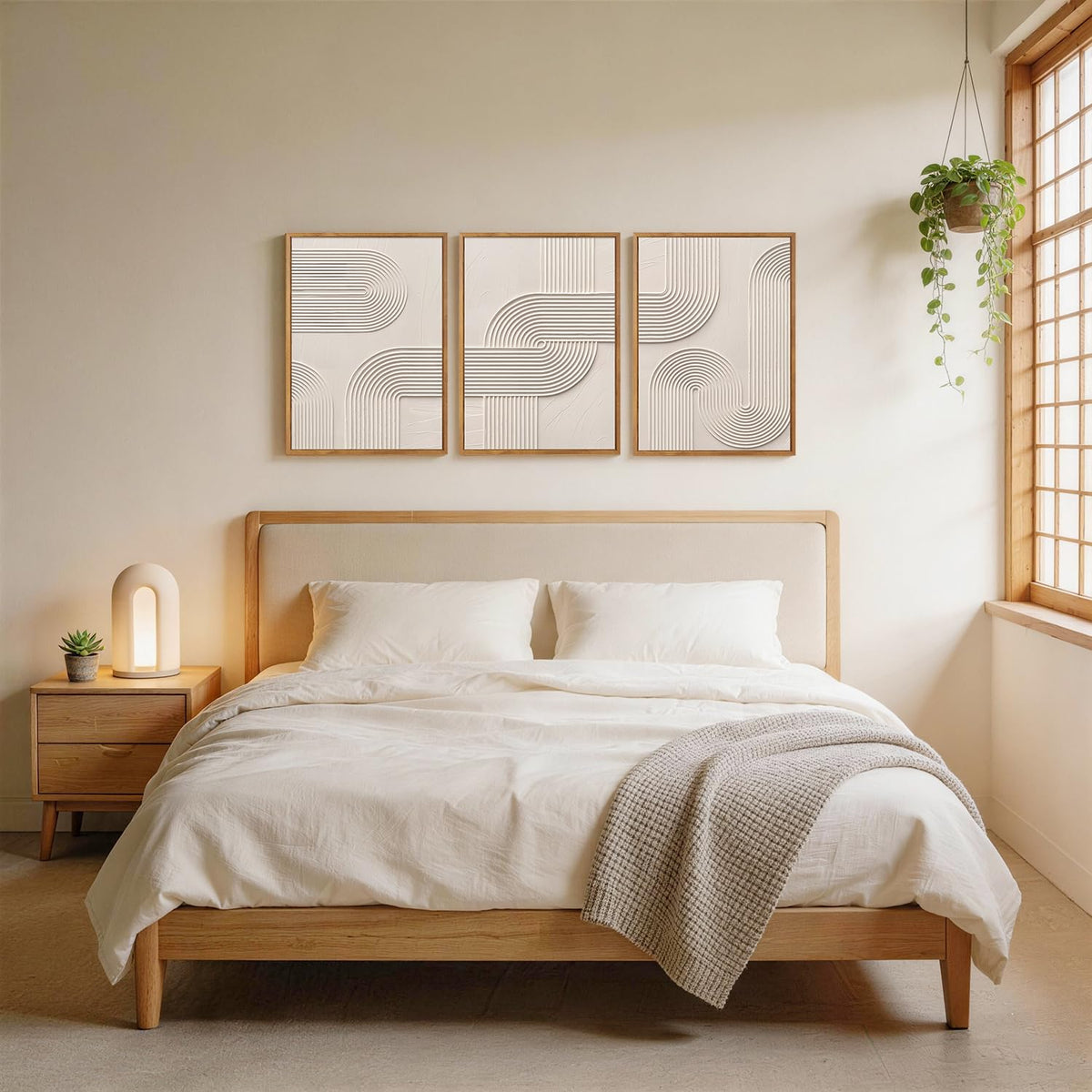 3D Textured Geometric Lines Framed Wall Art (3d Line)