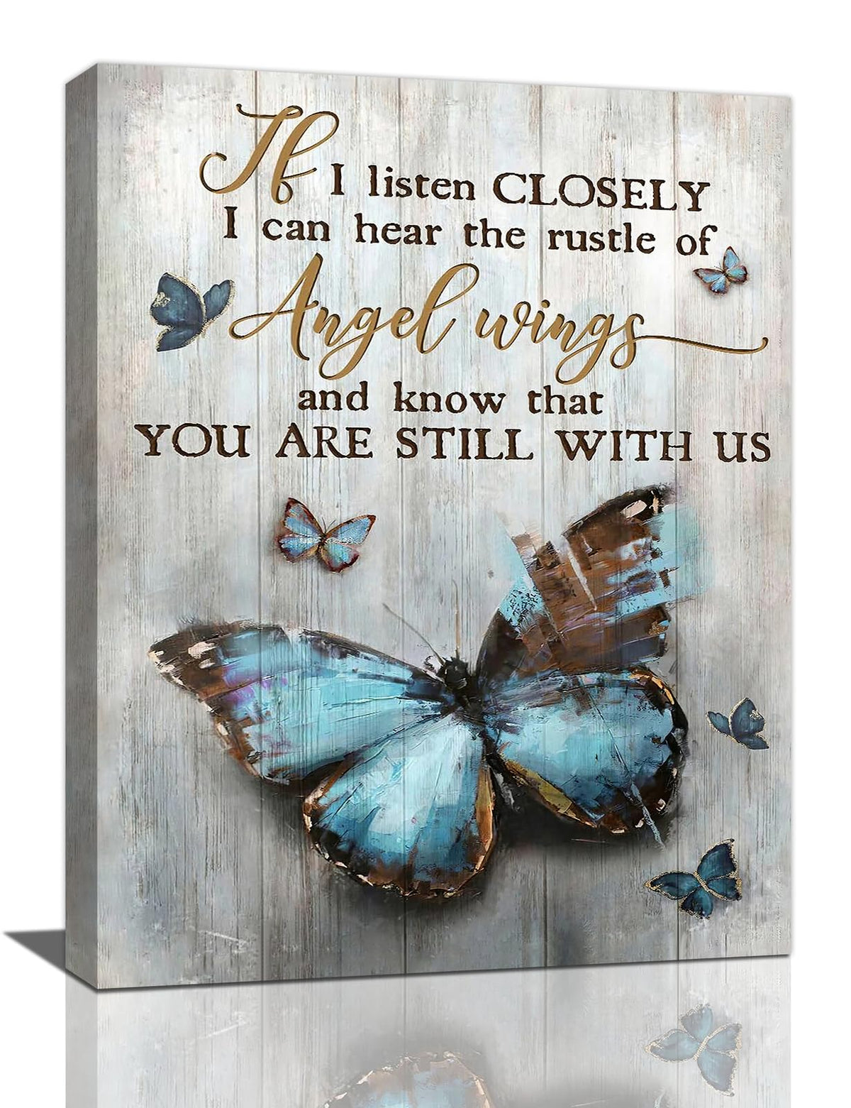 Farmhouse Butterfly Wall Art Butterfly Pictures Wall Decor Vintage Butterfly Canvas Painting Prints Modern Artwork Home Decoration for Bathroom Bedroom Living Room 16"x20" (Vintage Butterfly / 20"L x 16"W)