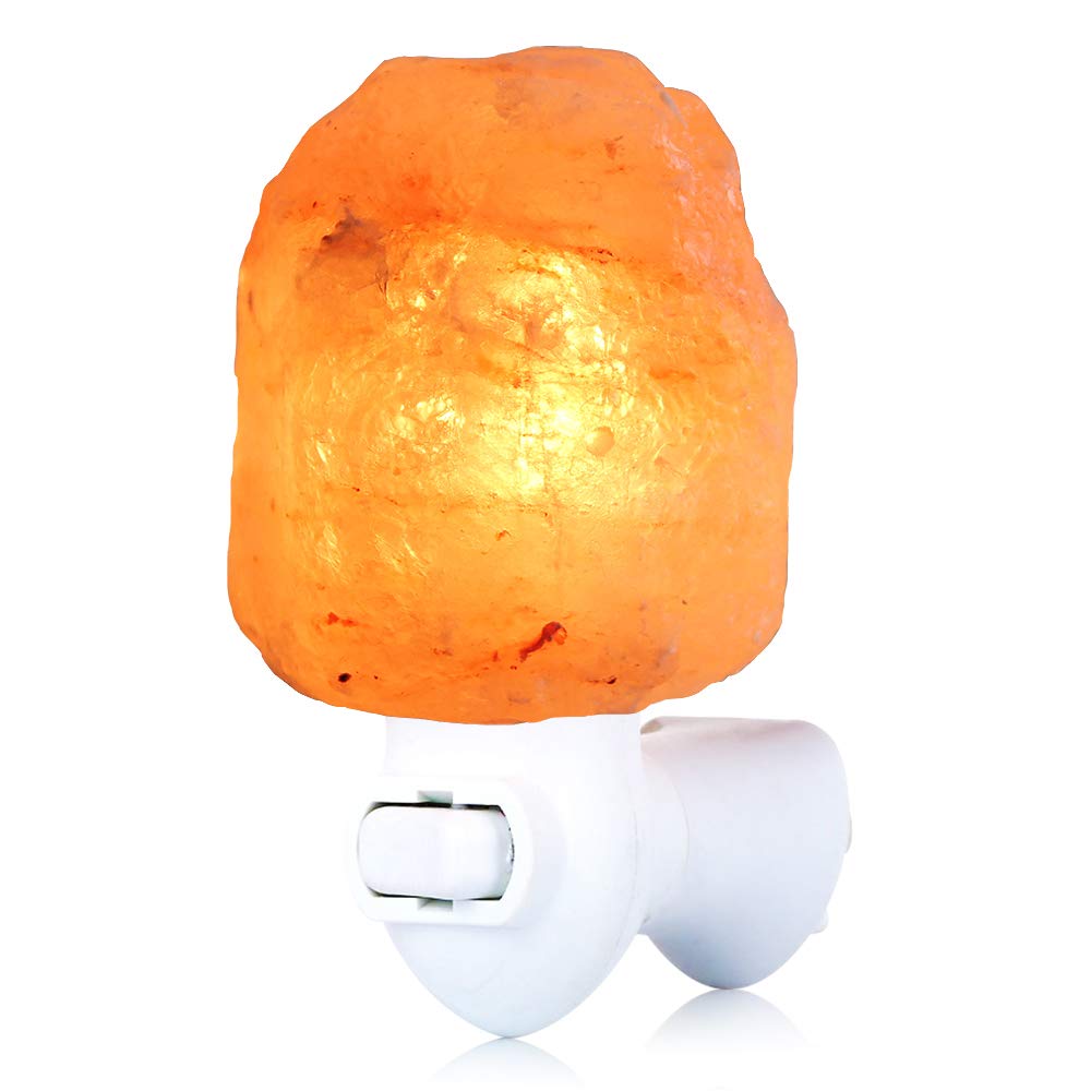 Himalayan Salt Lamp Night Light Plug (Pink / Natural-1 pack)