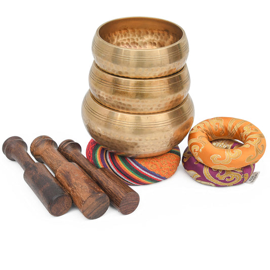 Tibetan Singing Bowl Set (3 Chakra Bowl Set)
