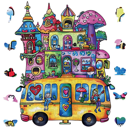 Puzzles for Adults 500 Pieces (Mushroom Bus / 500 pieces)