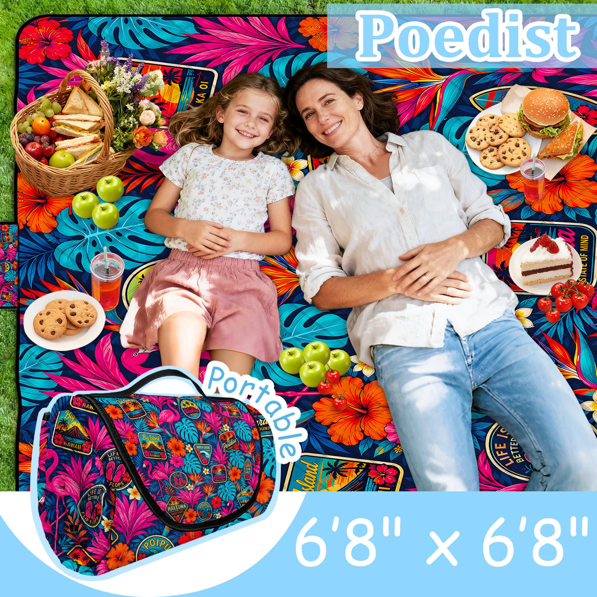 Extra Large Picnic Blanket Waterproof (Rose)