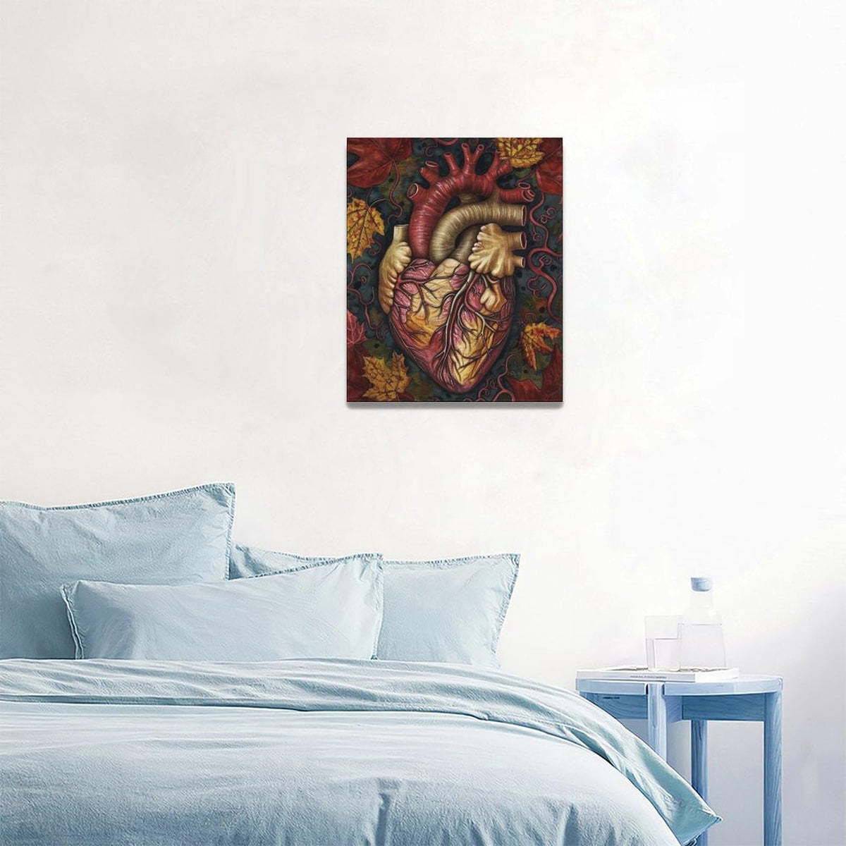 Heart Wall Art Human Heart Pictures Canvas Wall Decor Anatomy Aesthetic Painting Home Modern Artwork Decorations Framed for Nurse Office Bathroom Bedroom Living Room 16 x 20 inch (16" x 20" / Heart)