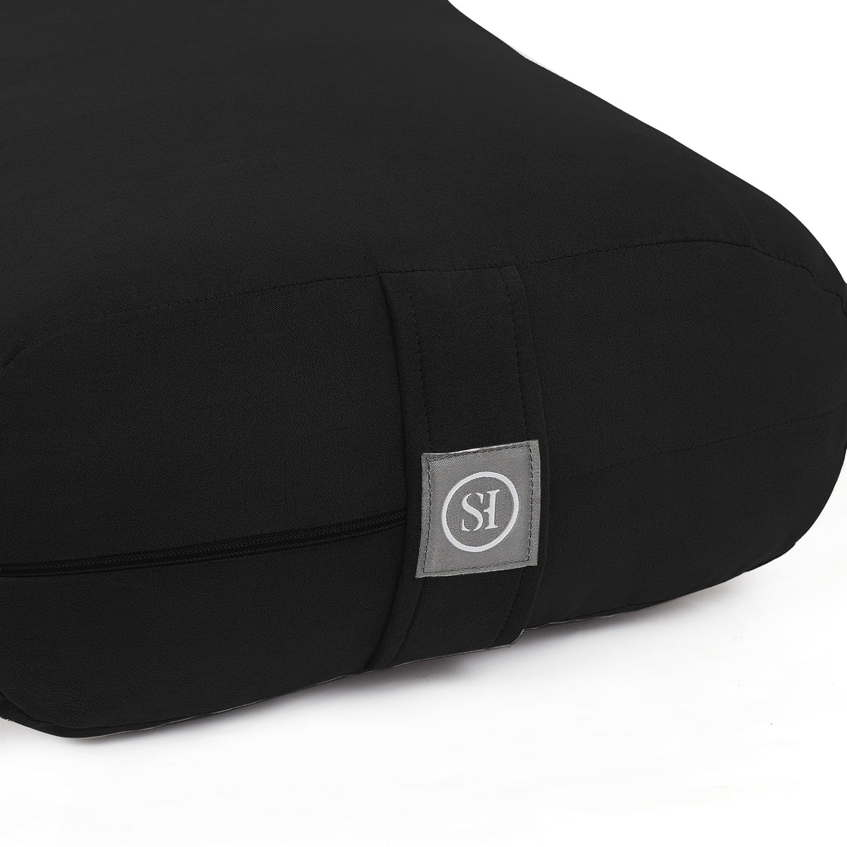 Yoga Bolster Pillow for Meditation (Black / Rectangular (Filled with 100% Cotton))