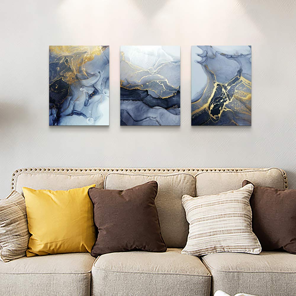 Abstract Wall Decor for Living Room Large Canvas Wall Art for Bedroom Abstract Ink Wall Painting Artworks Hang Pictures for Office Decoration Home Decor Posters Art 16x24 inch 3 Piece (16x24inches*3pcs / Abstract Line Painting Canvas)