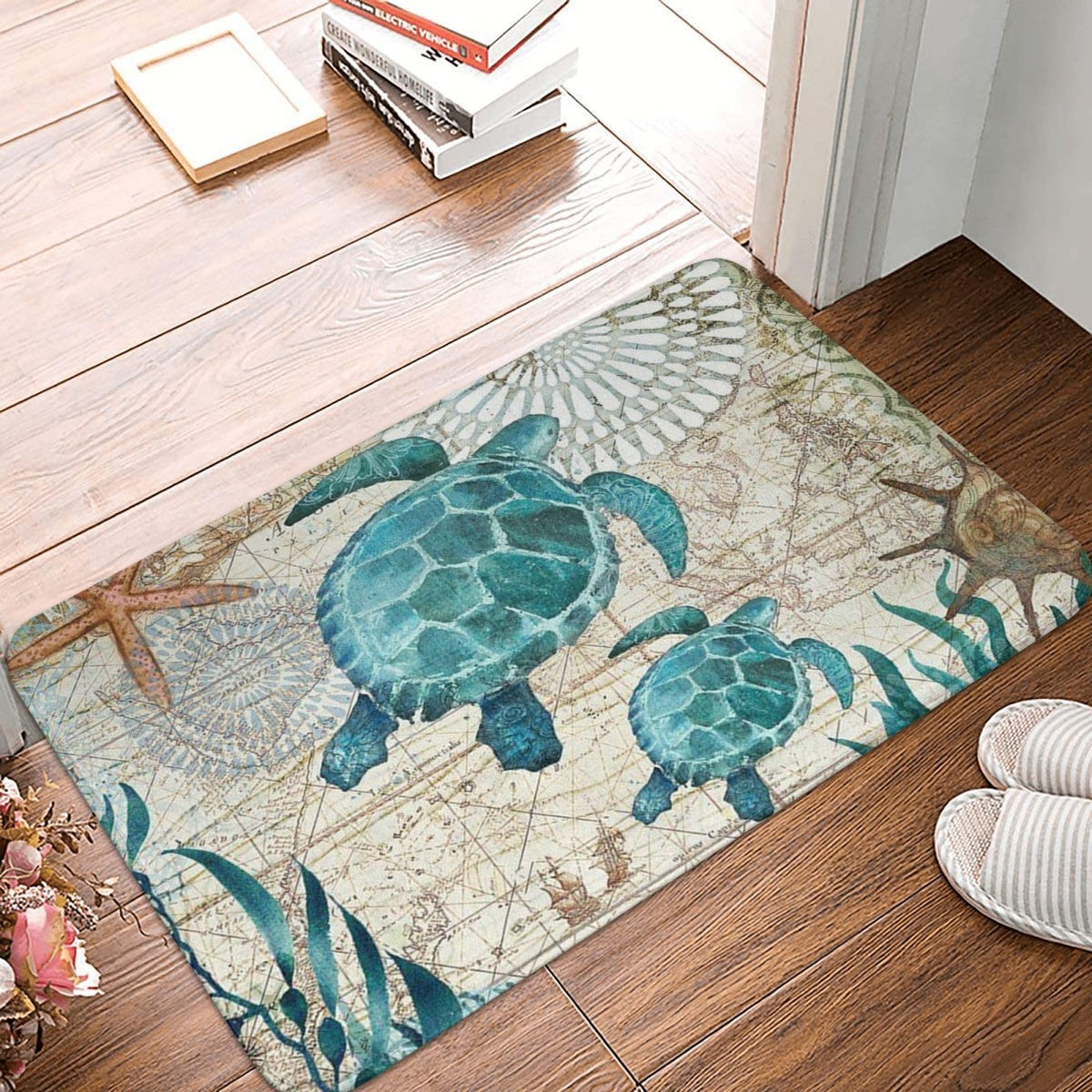 Sea Turtle Bath Mat Non (1'4" x 1'11" (Rectangular) / Sea Turtle)