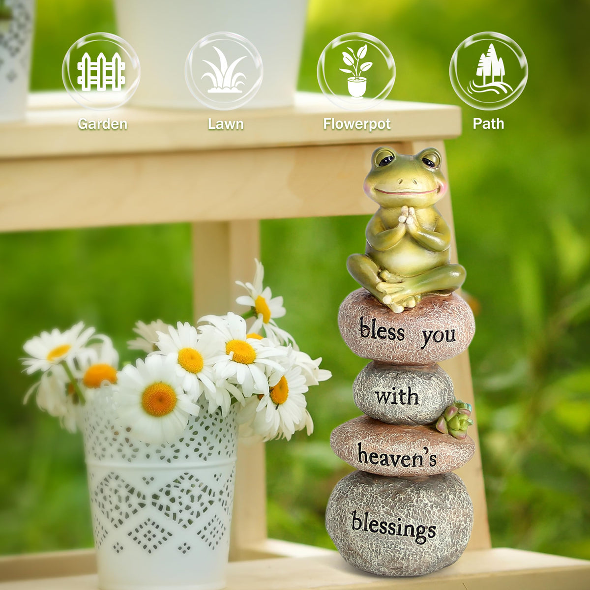 Garden Yoga Frog Statue Decor Meditation Zen Yoga Frog Figurines for Home and Garden Decoration (Multicolor)