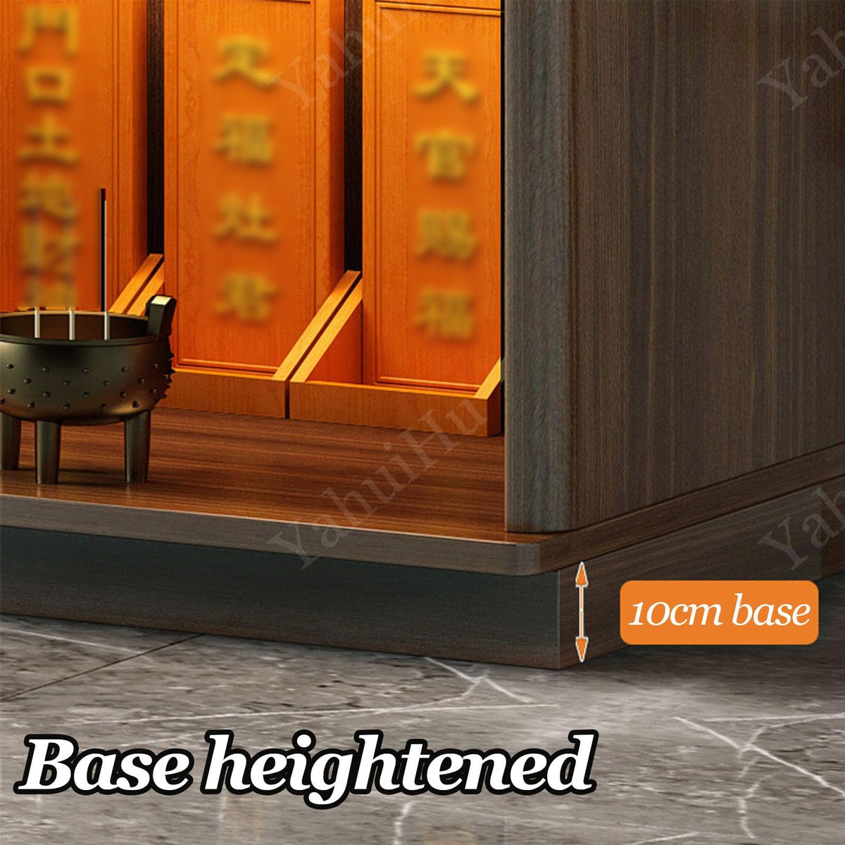 Multifunction Meditation Altar Table with Drawer and Shelf (Cherry(open) / 24"Lx18"Wx78"H)