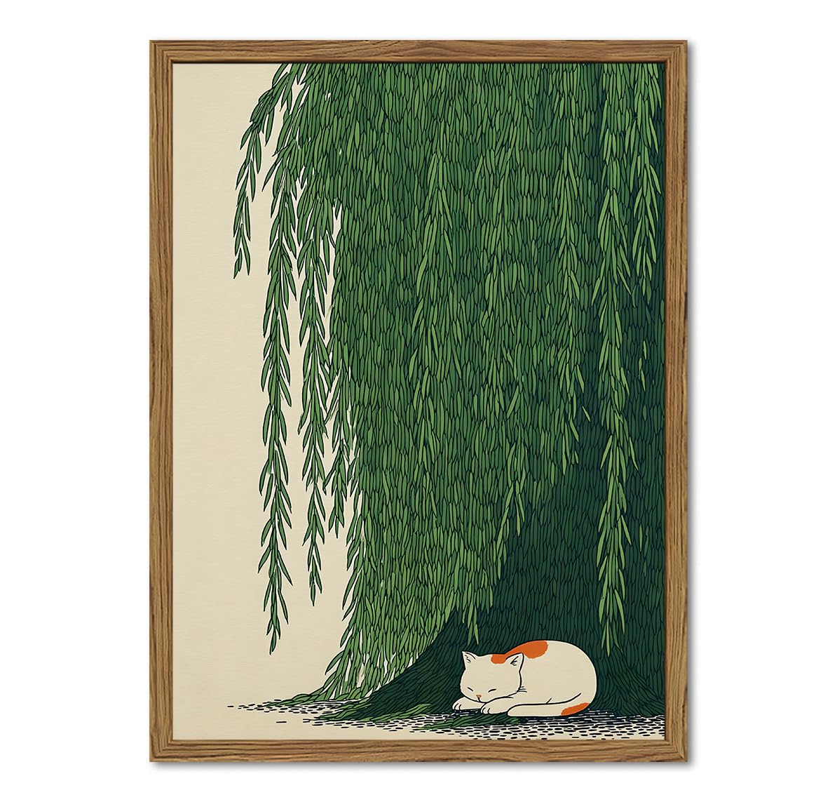 Japanese Cat Wall Art (Animal-X / 16"L x 12"W)