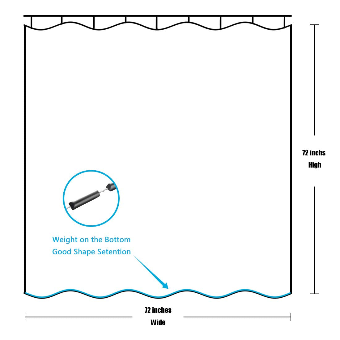Tropical Shower Curtain (Palm / 72"W x 72"L (Pack of 1))