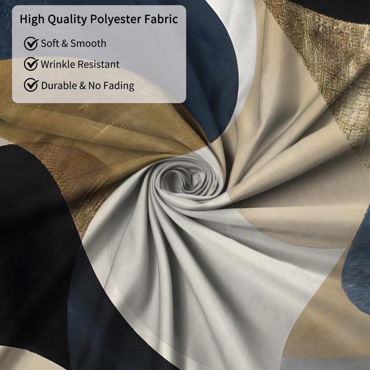 Modern Abstract Shower Curtain with Hooks (Artistic Geometric)