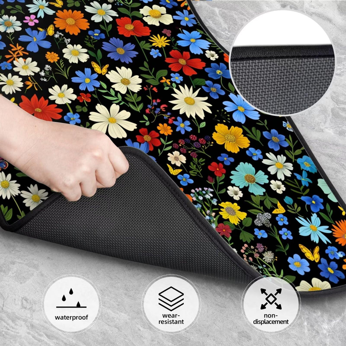 Hippie Daisy All Weather Car Floor Mats for Women Men (Flower Daisy)