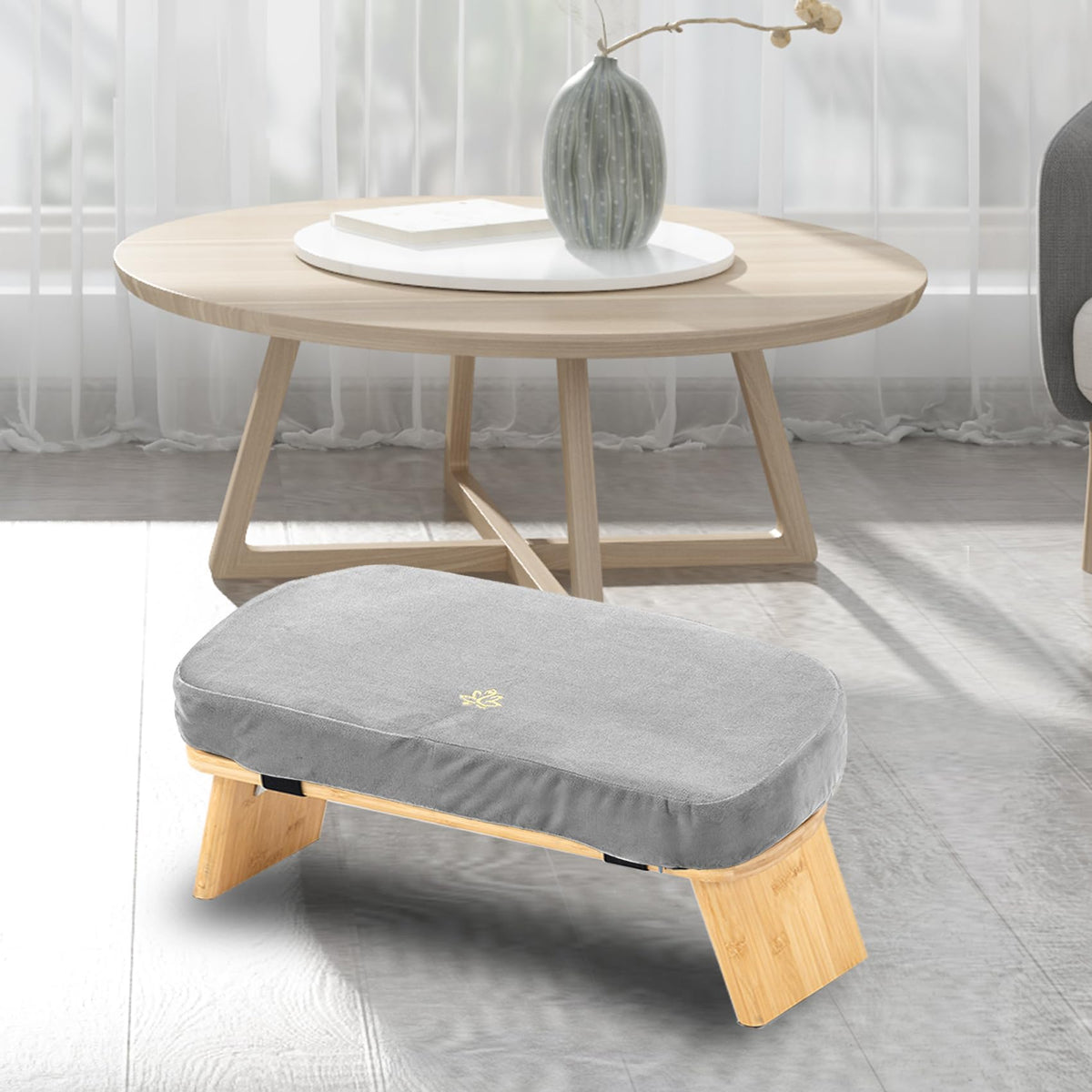 Large Bamboo Meditation Bench (Grey)