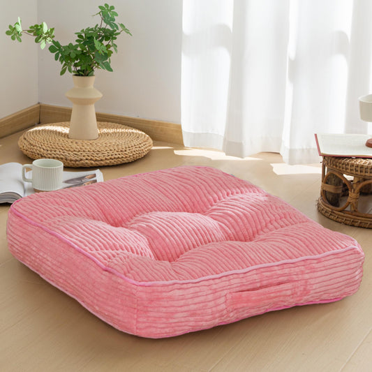 Floor Pillow Cushion for Adults (Square Pink / 4" Thick(Pack of 1))