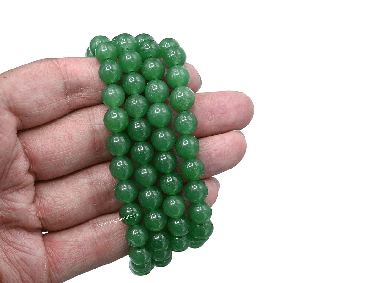 Green Aventurine Mala Beads (Green Aventurine / Plain)