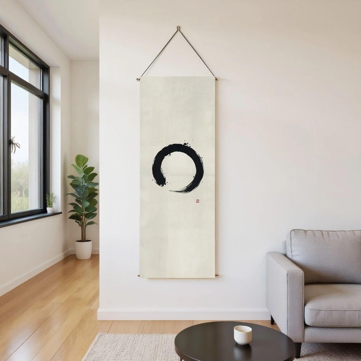 Japanese Tapestry Wall Art Scroll (Enso-Circle)