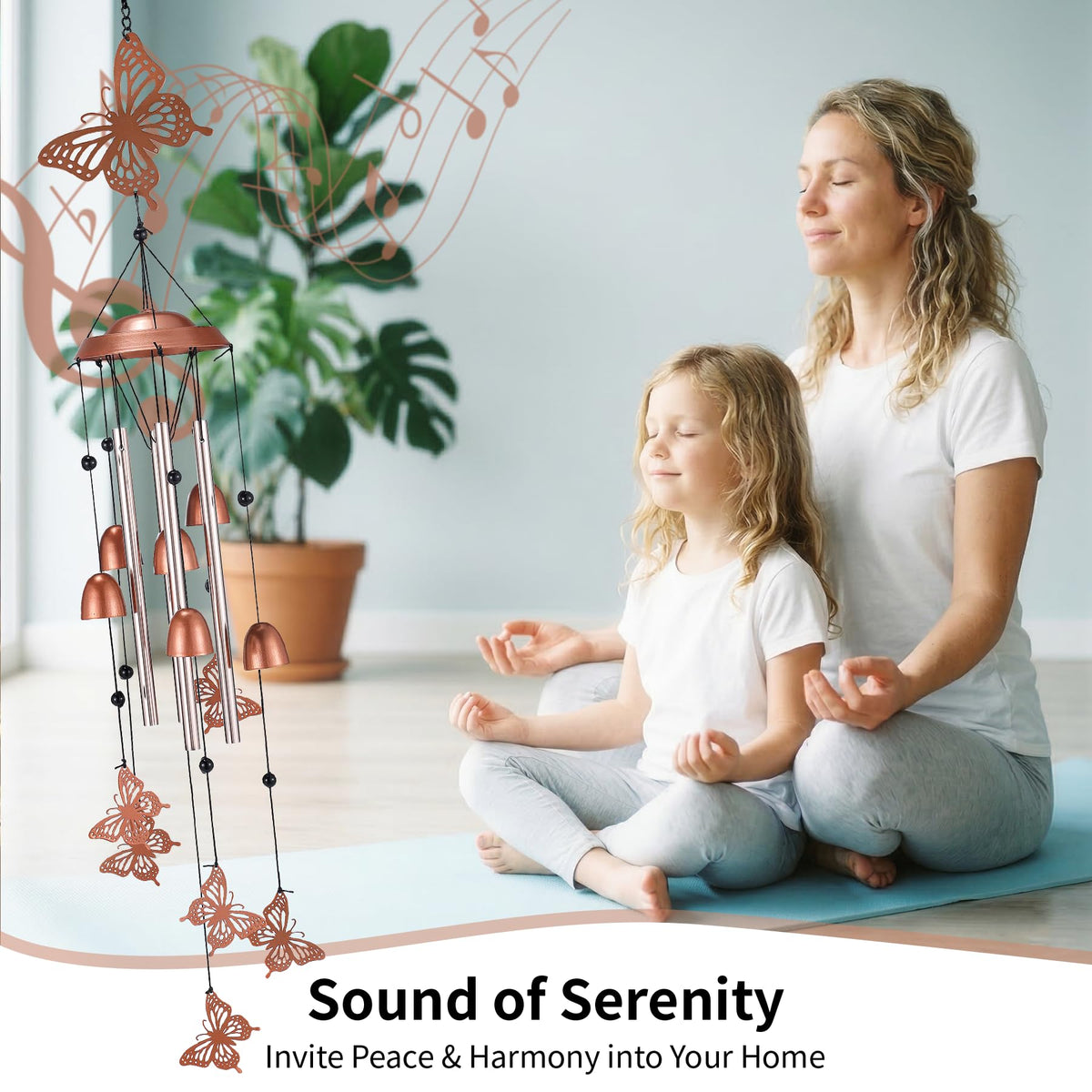 Butterfly Wind Chimes for Outside Aluminum Windchime with S Hook (Butterfly)