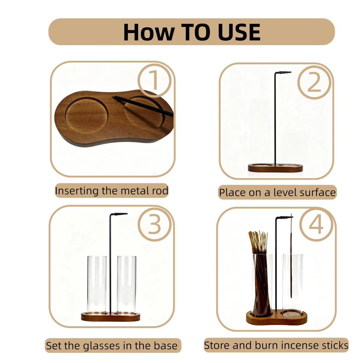 Glass Incense Holder (Rustic)