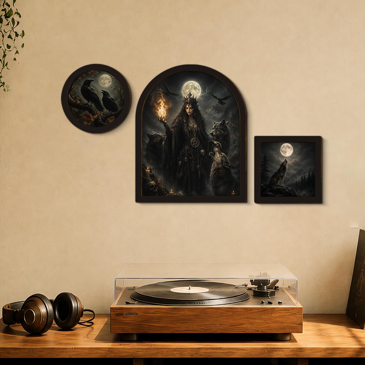 3 Pcs Witch Moon Wall Art Sign (Dark-07)