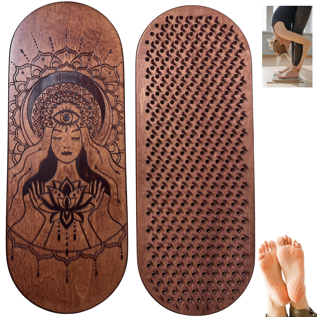 Sadhu Board Specially Crafted Copper Nails (Lotus Flower Brown)