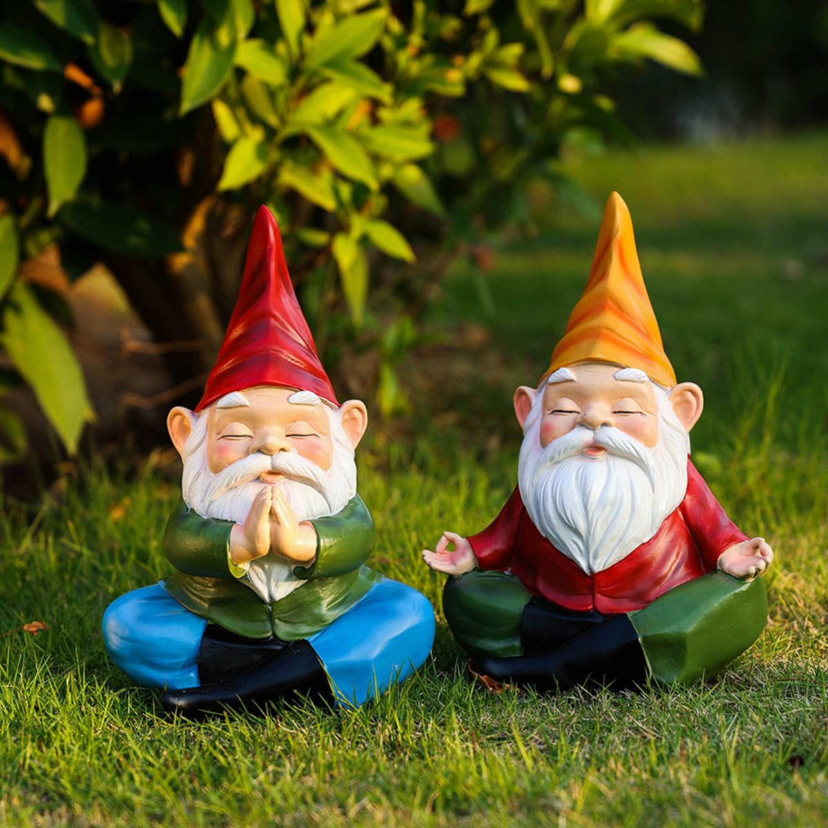 Meditation Gnome Garden Statue (Red Hat)