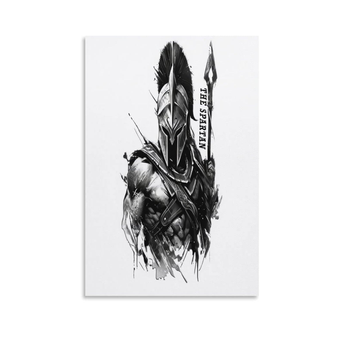 Spartan Warrior Illustration Fitness Gym Canvas Printing Wall Art Prints Wall Decor Posters Black White Gladiator Helmet Nordic Bohemian Living Room Bedroom Office Motivation Decor 08x12inch (style-16 / 08x12inch(20x30cm) Unframe)