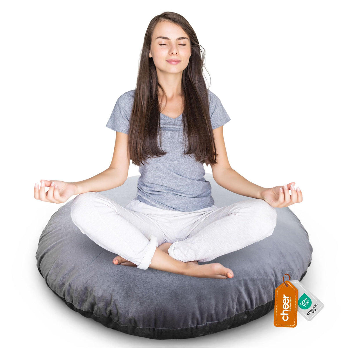 Floor Pillow for Adults (Large Grey)