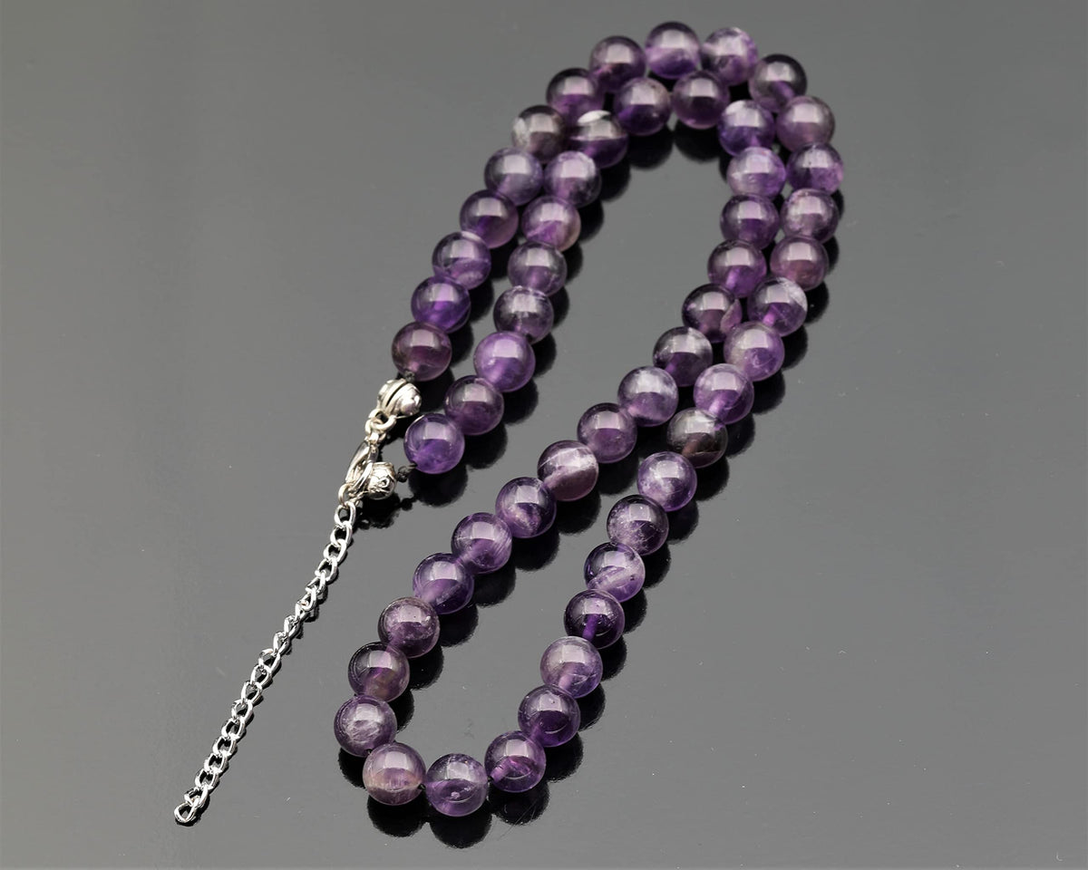 Natural Amethyst Beaded Choker Necklace (Amethyst / 32 Inches)
