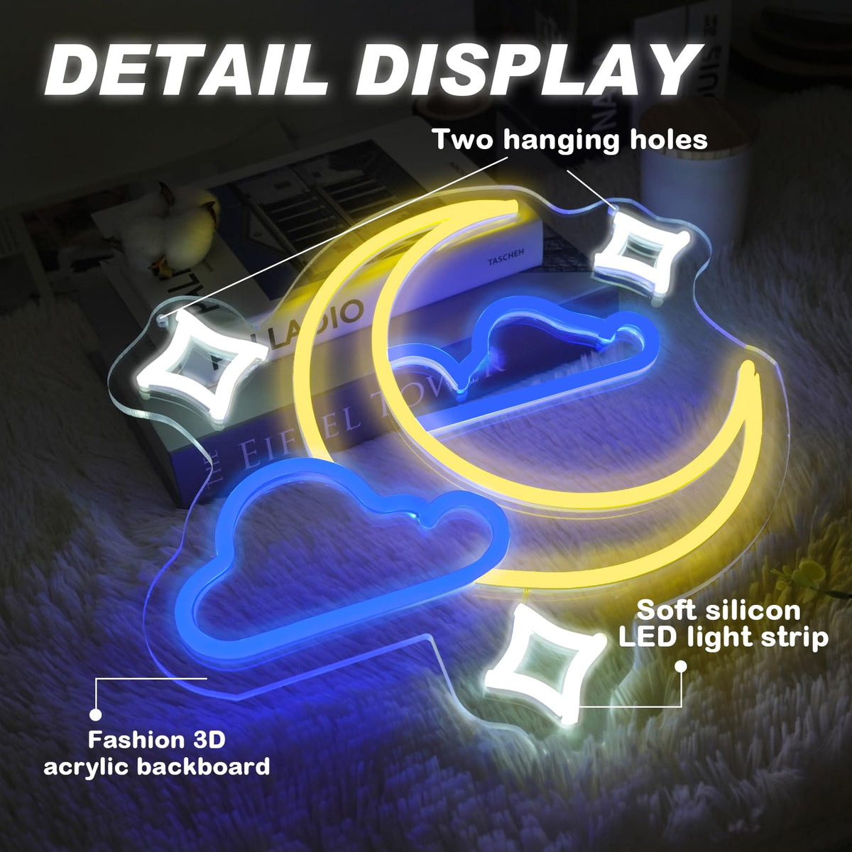 Moon Star Cloud Neon Sign (Moonstar)