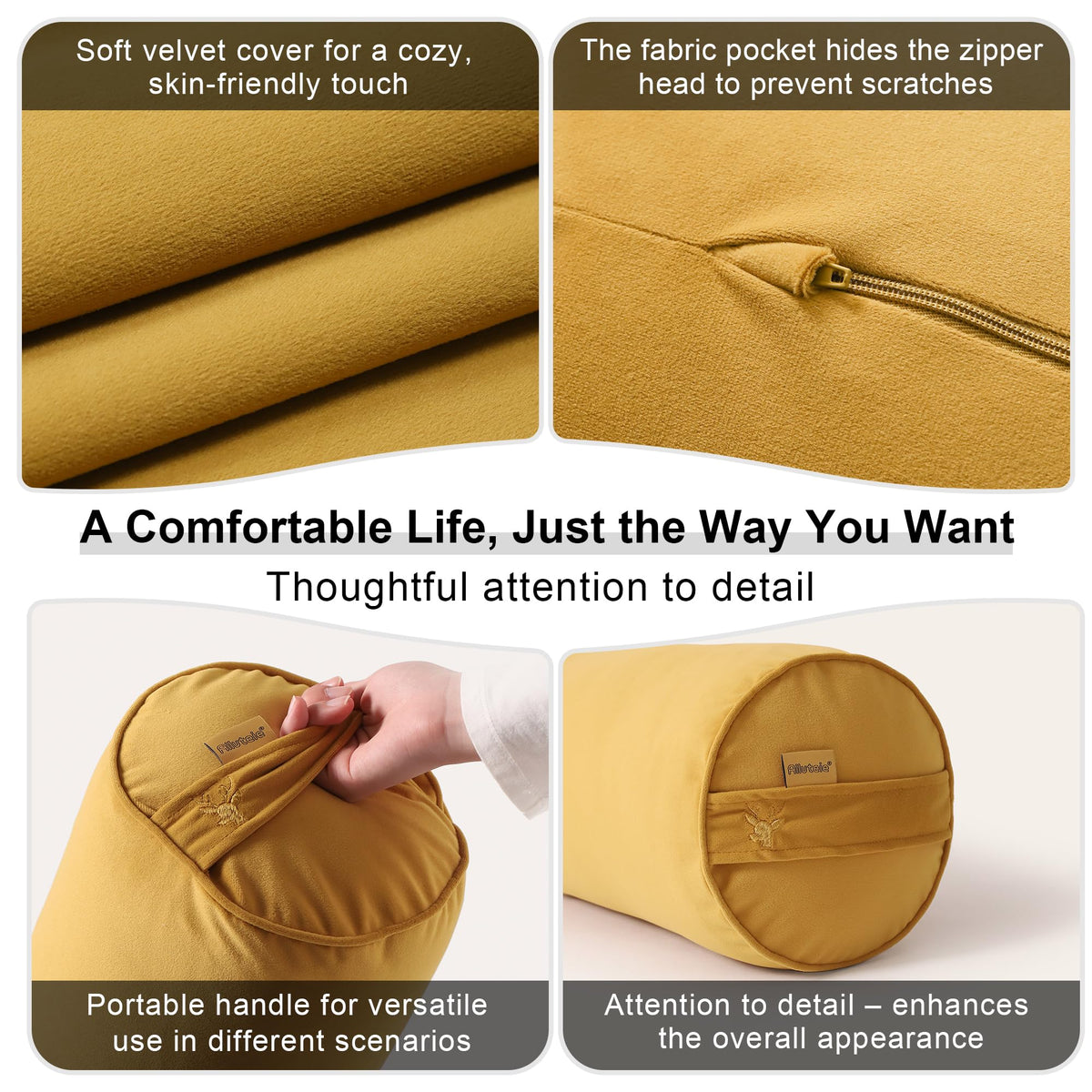 Body Pillow for Adults (Honey Yellow / 47.24"*7.87")
