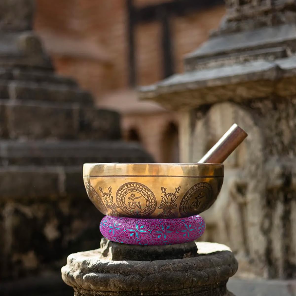 Singing Bowl Cushion for Crystal & Tibetan Singing Bowls (DeepMagenta / 6.7 Inch)