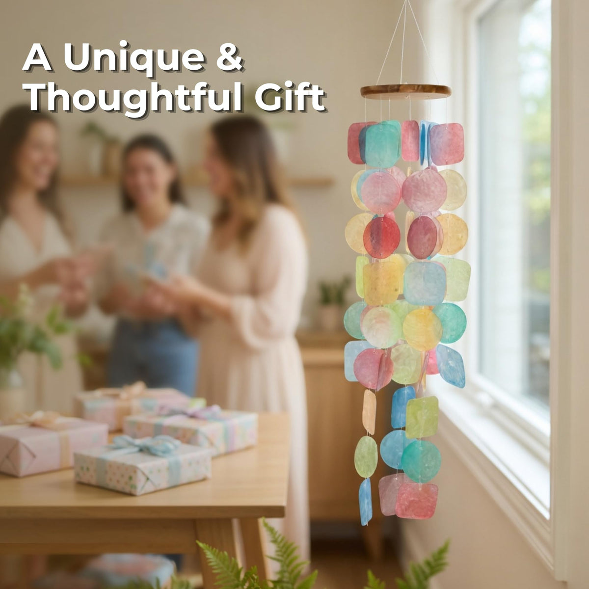 Colorful Wind Chimes. House Decor Wind Chimes for Outside (Rainbow)