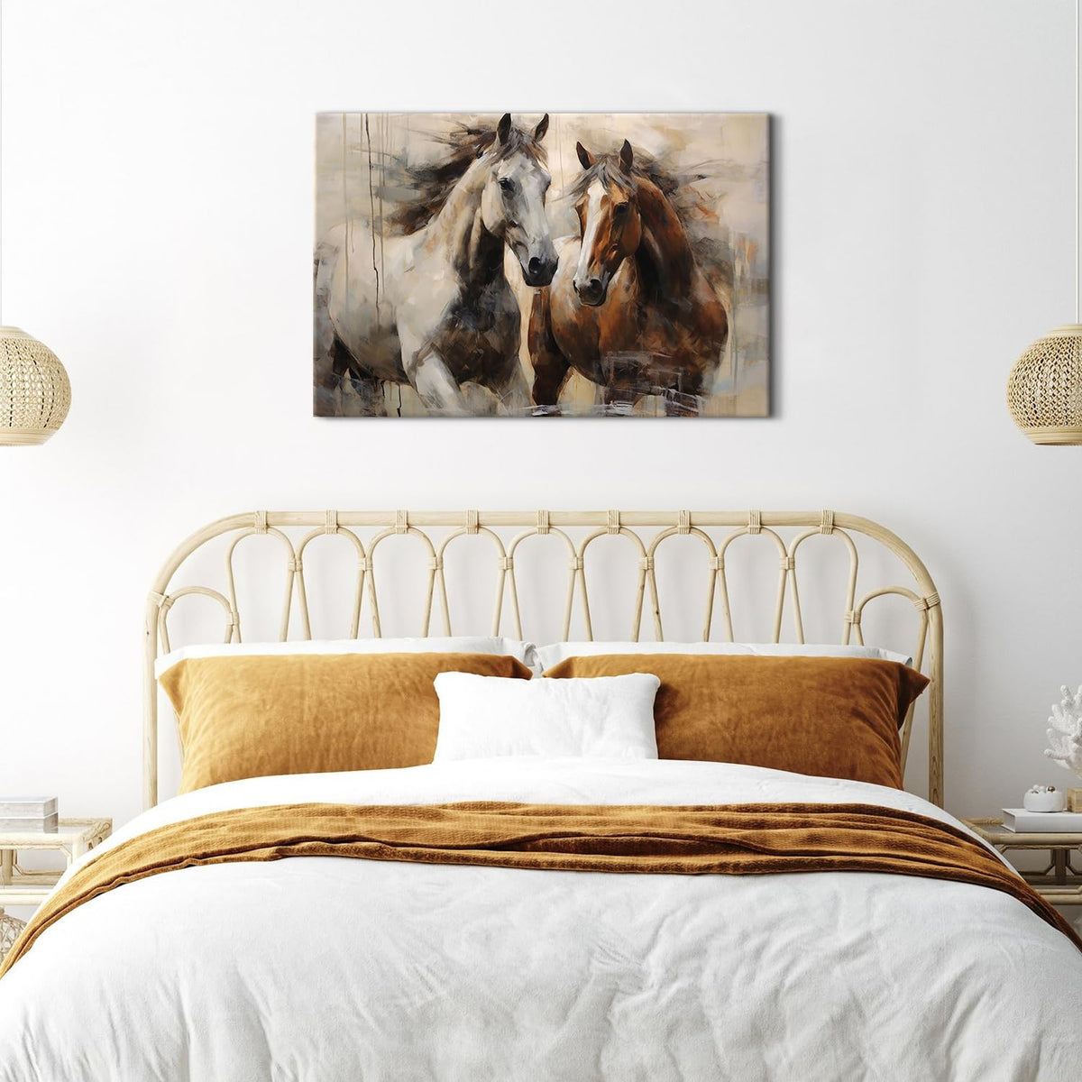 Vintage Horse Wall Art Western Horses Canvas Paintings Bedroom Decor Running Horse Prints Pictures Equestrian Aesthetic Poster Rustic Country Animals Artwork for Living Room Bedroom Home Decorations 24x36" (36"L x 24"W / Horse)